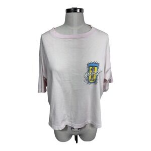 Vintage 1987 Guess USA George Marciano Pink Graphic T-Shirt USA One‎ Size RARE
